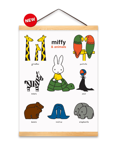 Nijntje poster - Miffy & Animals - A3 met posterhouder - Catch Utrecht