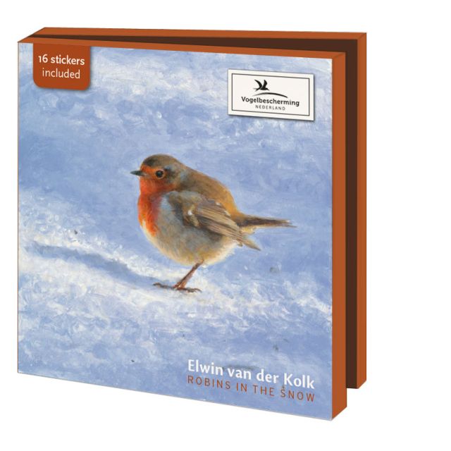 Robins in the Snow, Elwin van der Kolk, Vogelbescherming (incl. sluitstickers) - Catch Utrecht