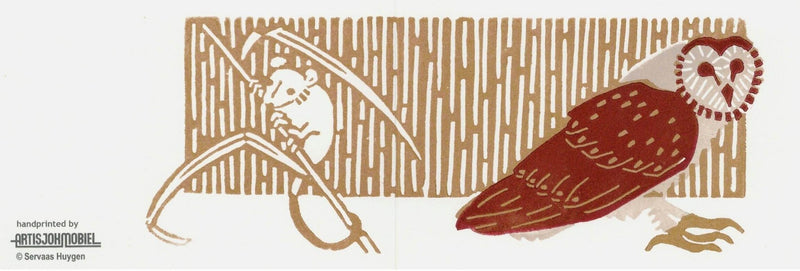 Uil met Muis, handgedrukte kaart - Catch Utrecht